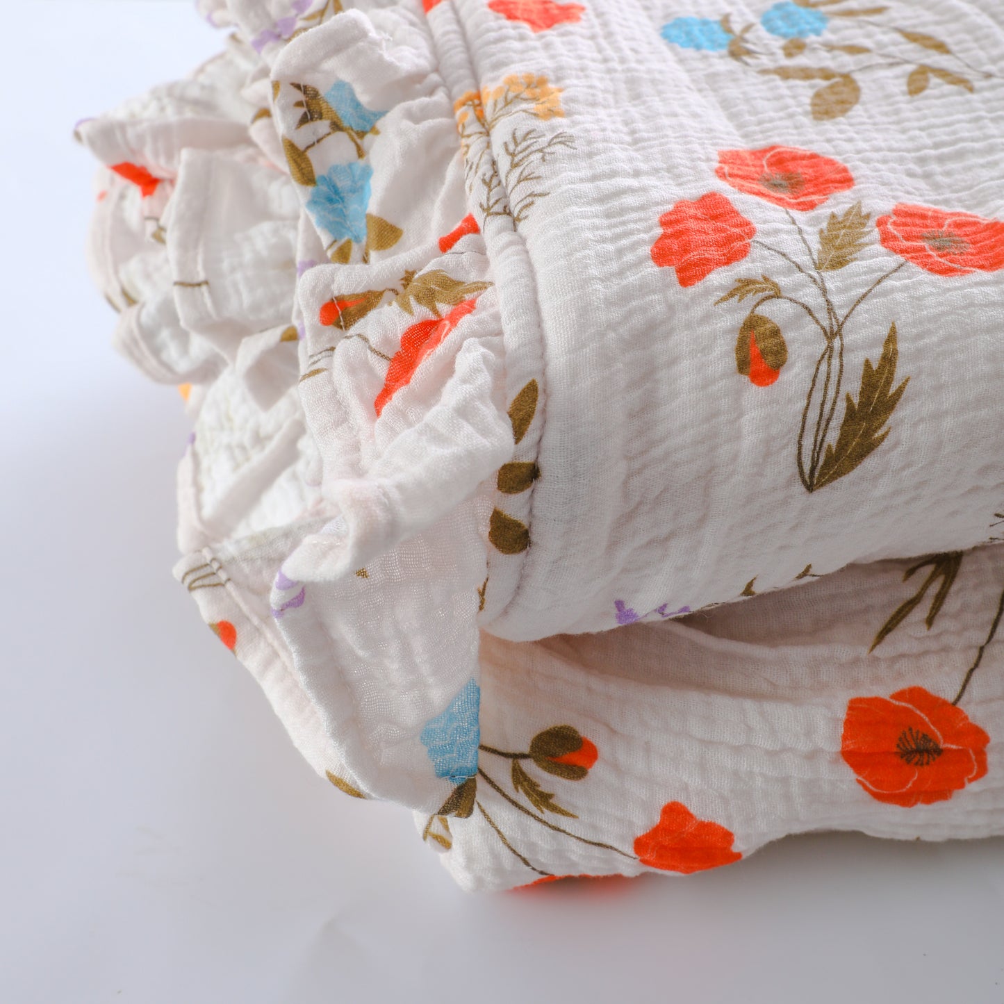 Floral Printed Muslin Flannel Blankets