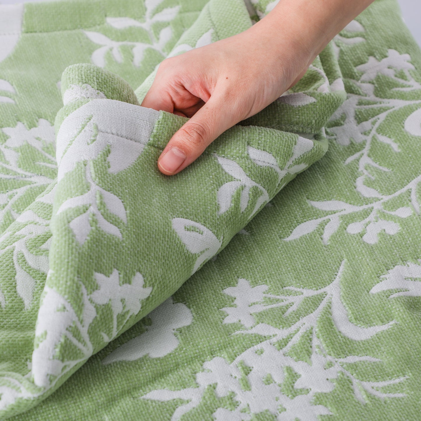 Green Swan Woven Blanket