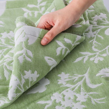 Green Swan Woven Blanket