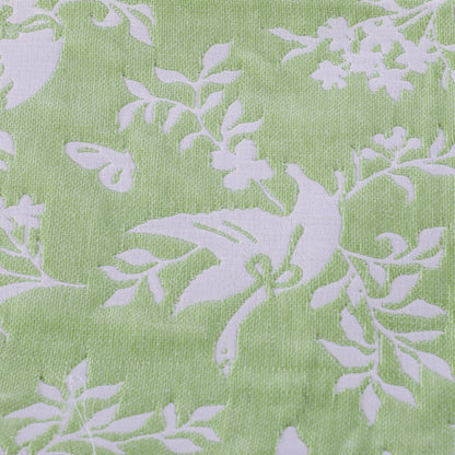 Green Swan Woven Blanket