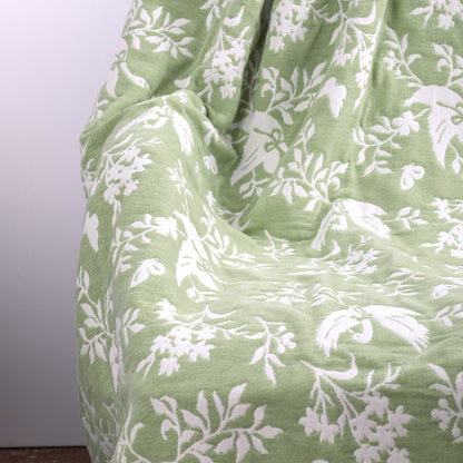 Green Swan Woven Blanket