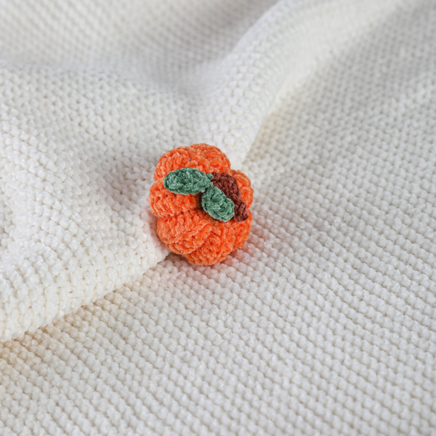 Handmade 3D Pumpkins Chenille Blanket