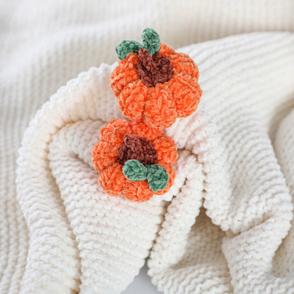 Handmade 3D Pumpkins Chenille Blanket