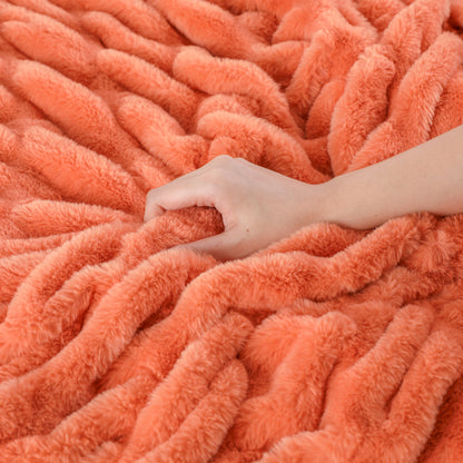 Spandex Elastic Faux Rabbit Fur Blanket