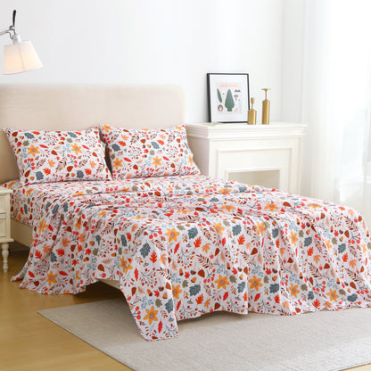 Autumn Themed 4-PC Bedding Set