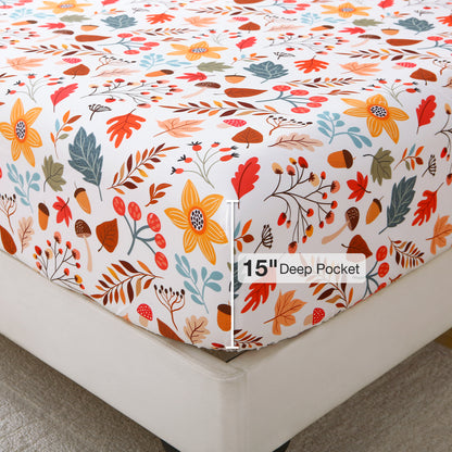 Autumn Themed 4-PC Bedding Set
