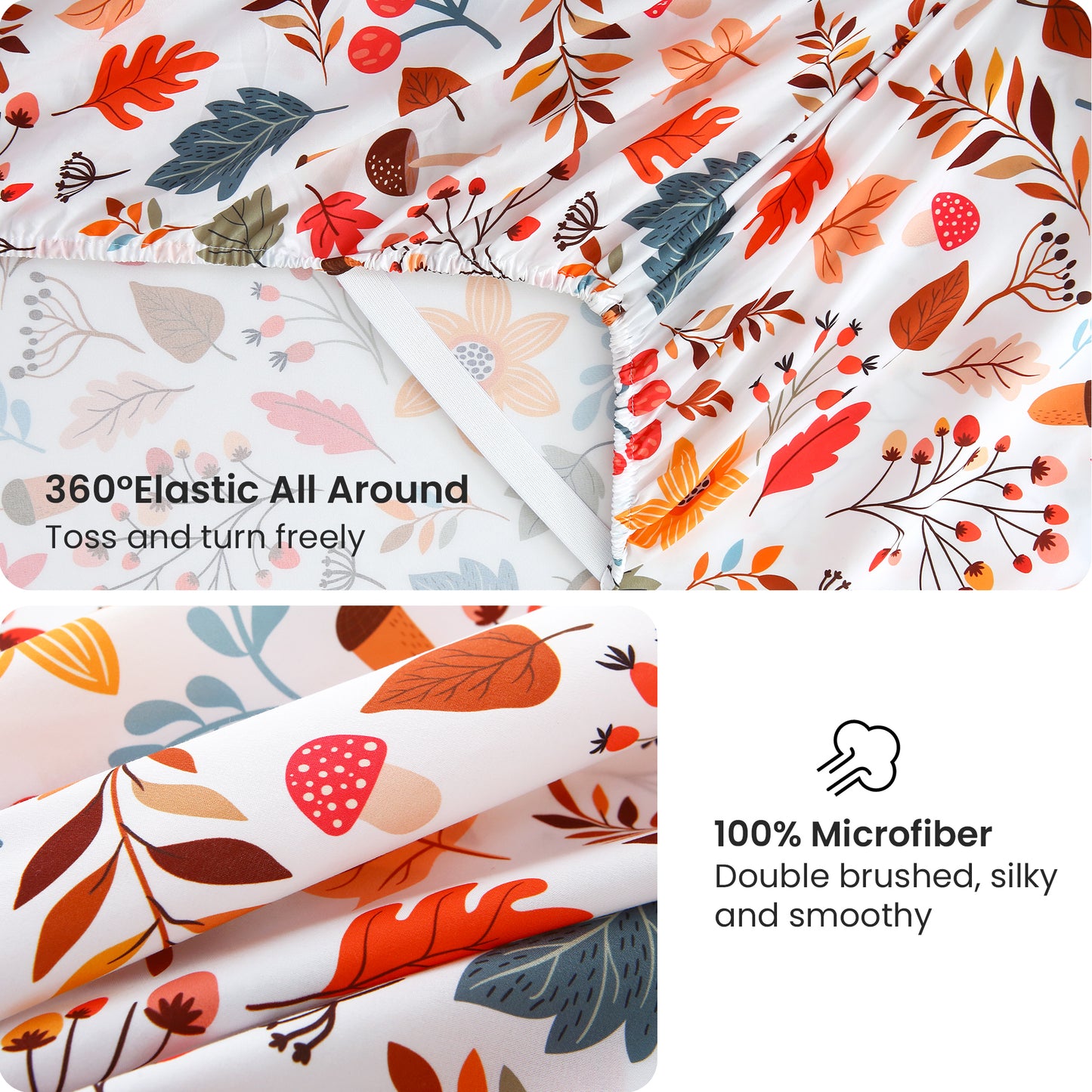 Autumn Themed 4-PC Bedding Set