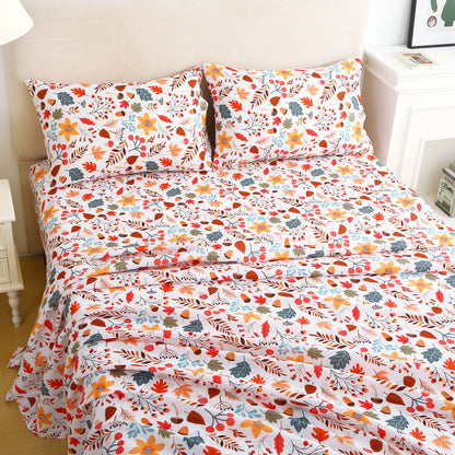 Autumn Themed 4-PC Bedding Set