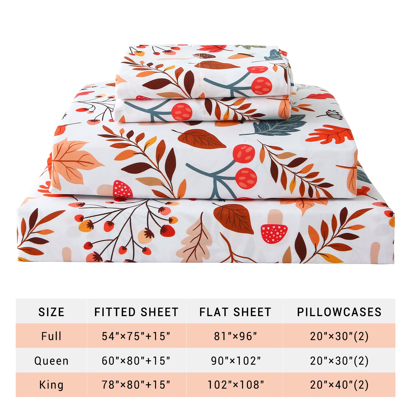Autumn Themed 4-PC Bedding Set