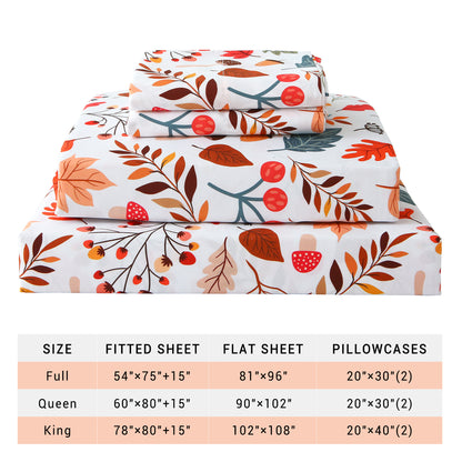 Autumn Themed 4-PC Bedding Set