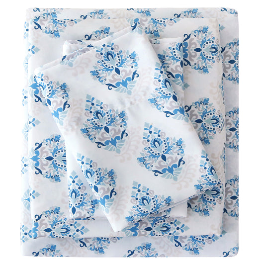 Blue Floral Bedding 4-PC Bedding Set
