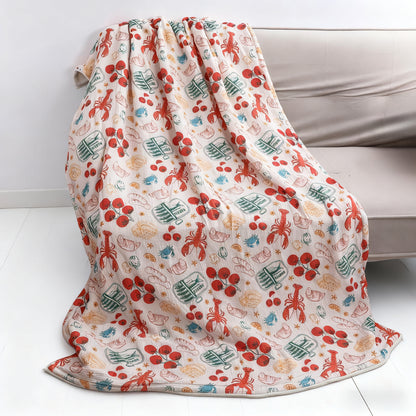 Food Printed Muslin Flannel Blankets