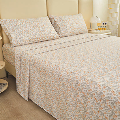 Chrysanthemum Print 4-PC Bedding Set