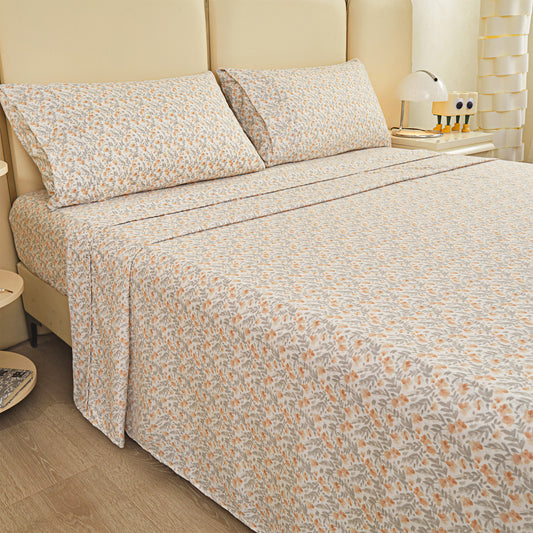 Chrysanthemum Print 4-PC Bedding Set