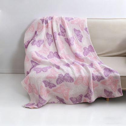 Butterfly Cozy Knitted Fleece Throw