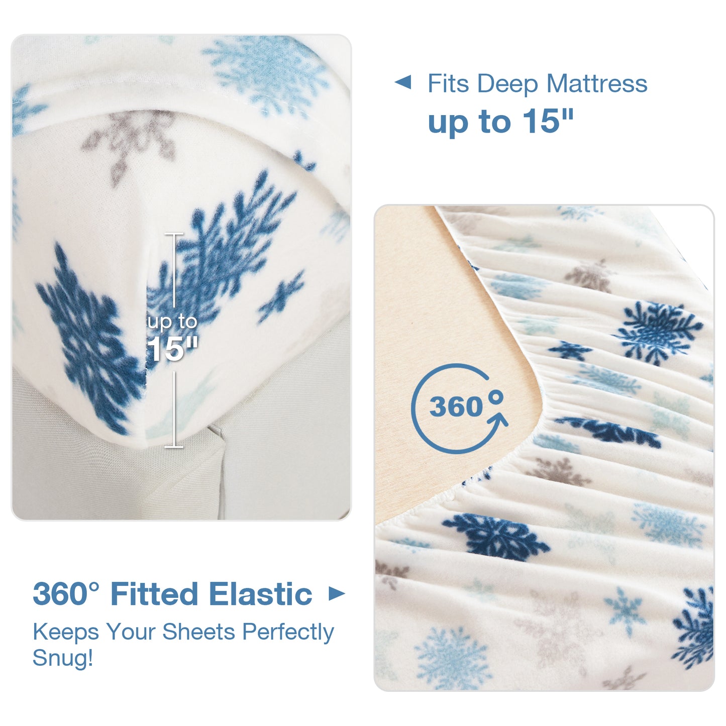 Wholesale 4pc Snowflake Double-faced Fleece Bedding Set