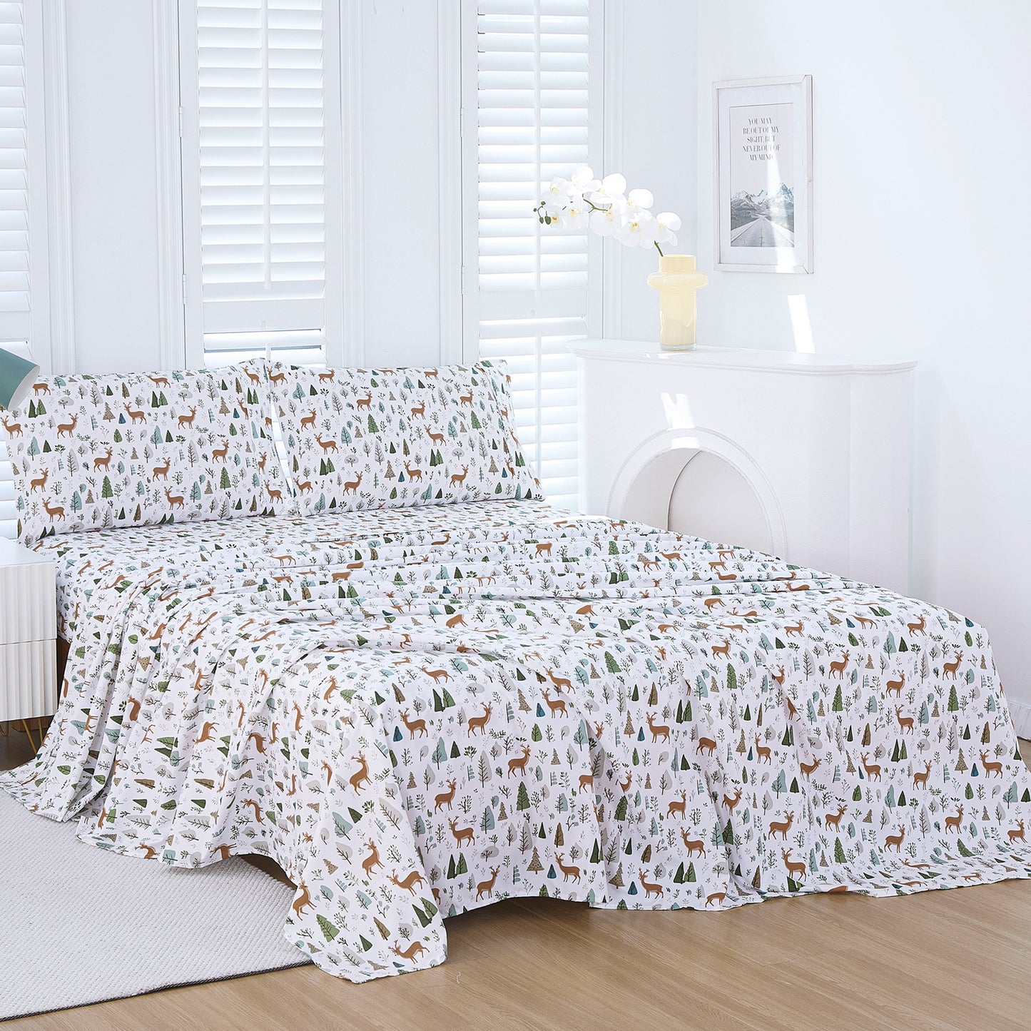 Christmas Moose Design 4-PC Bedding Set