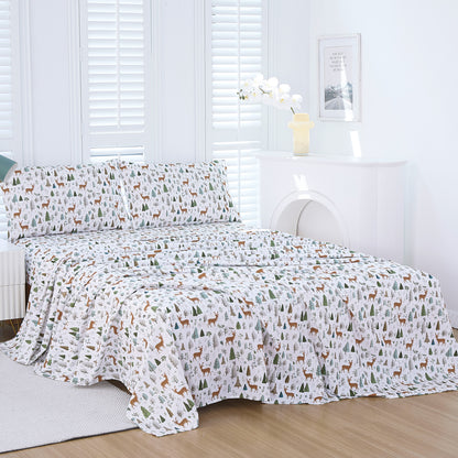 Christmas Moose Design 4-PC Bedding Set