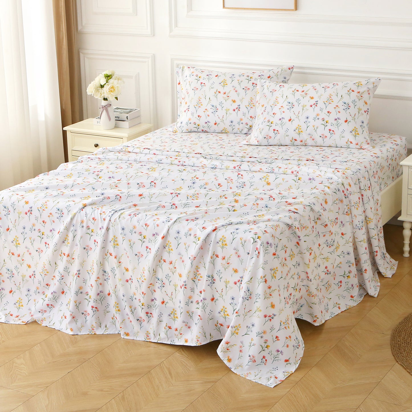 Green Leaf Brushed Bedding Set