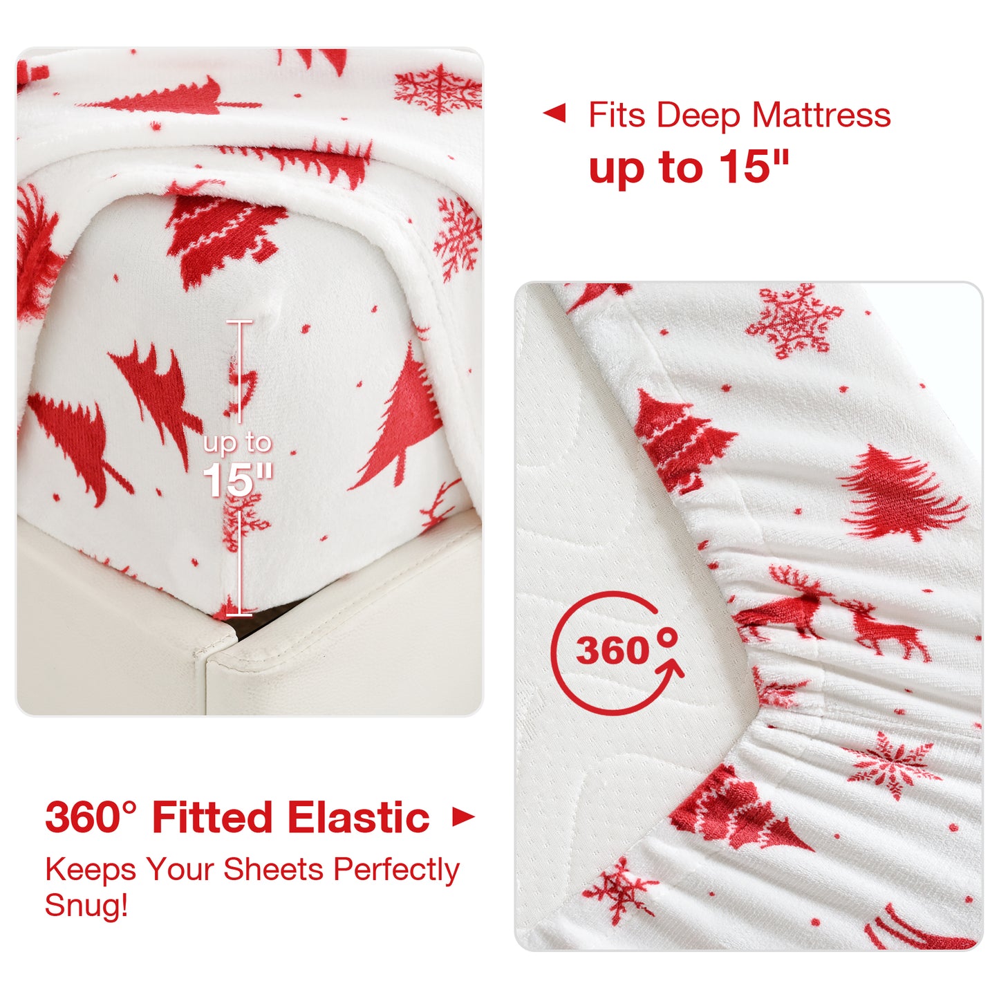 Wholesale  Christmas 4 PC Flannel Bed Sheet Set