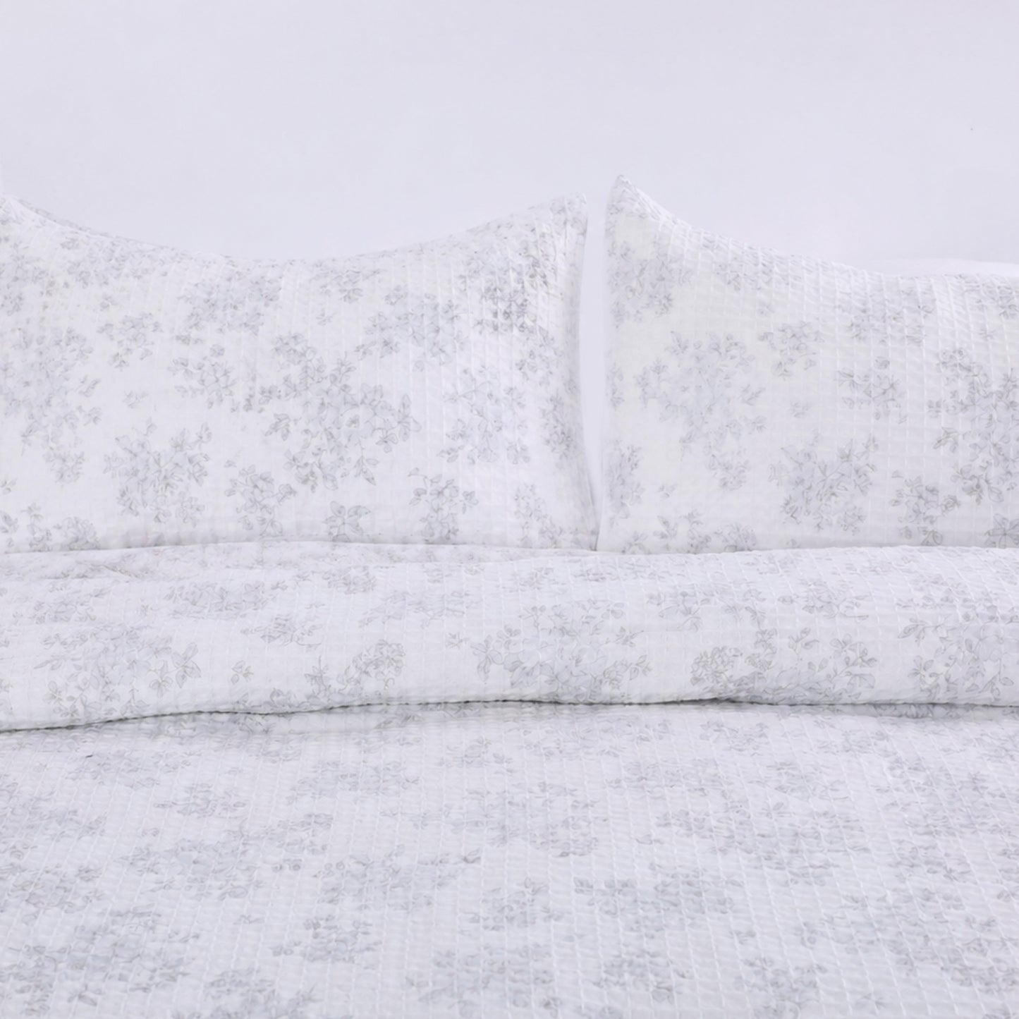 Elegant Light Grey Floral Comforter Set