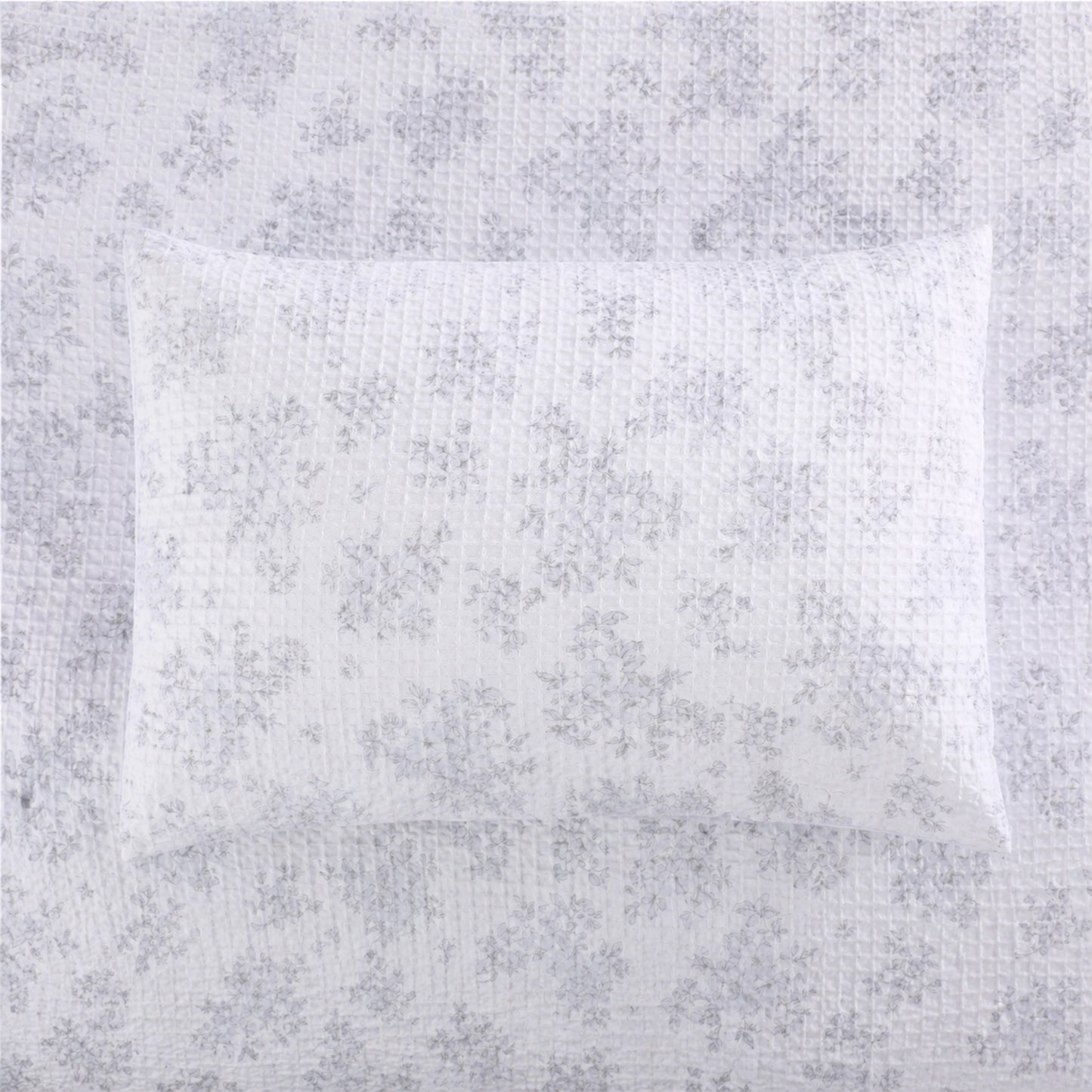 Elegant Light Grey Floral Comforter Set