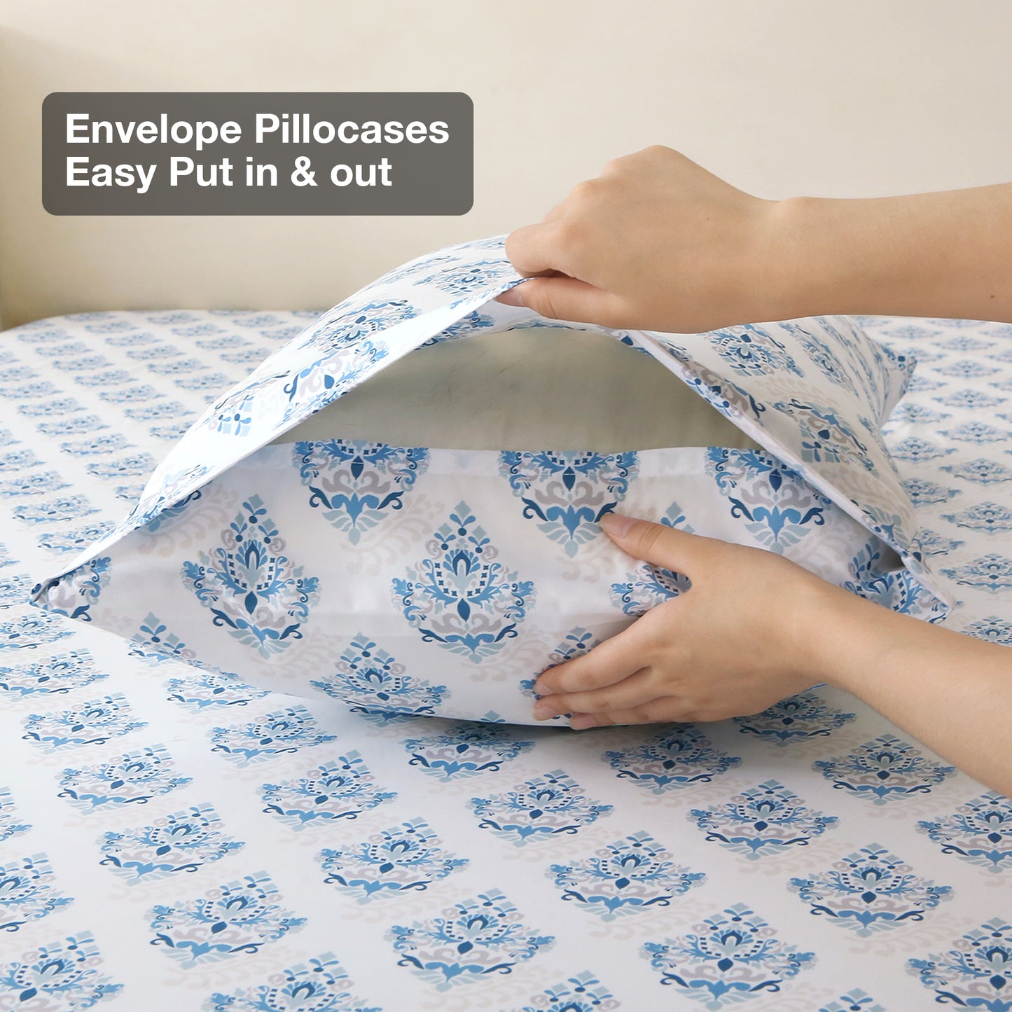 Blue Floral Bedding 4-PC Bedding Set