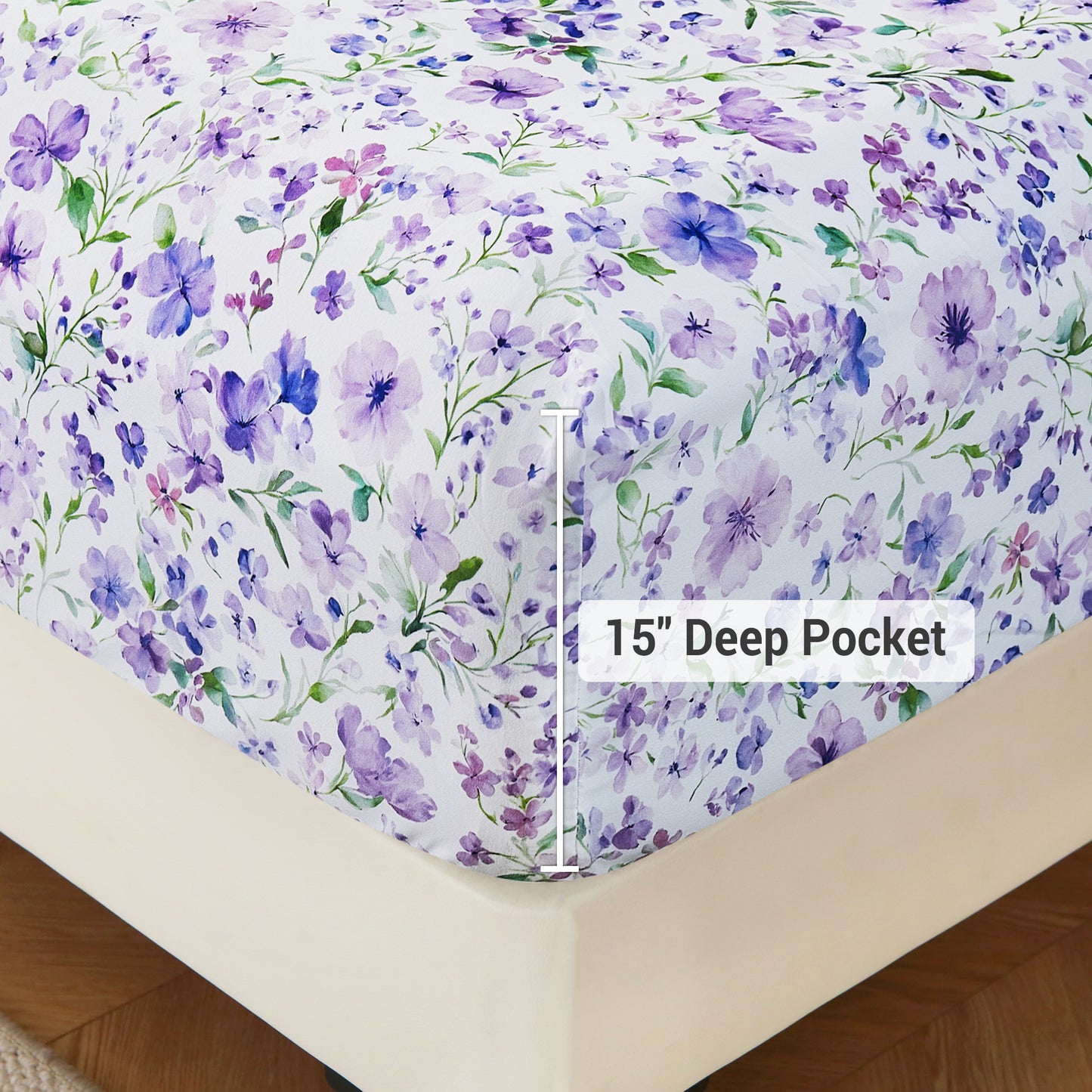 Purple Flower 4-PC Bedding Set