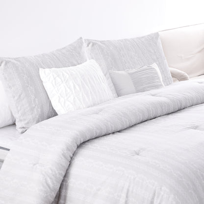 Light Gray Lace Print Comforter Sets