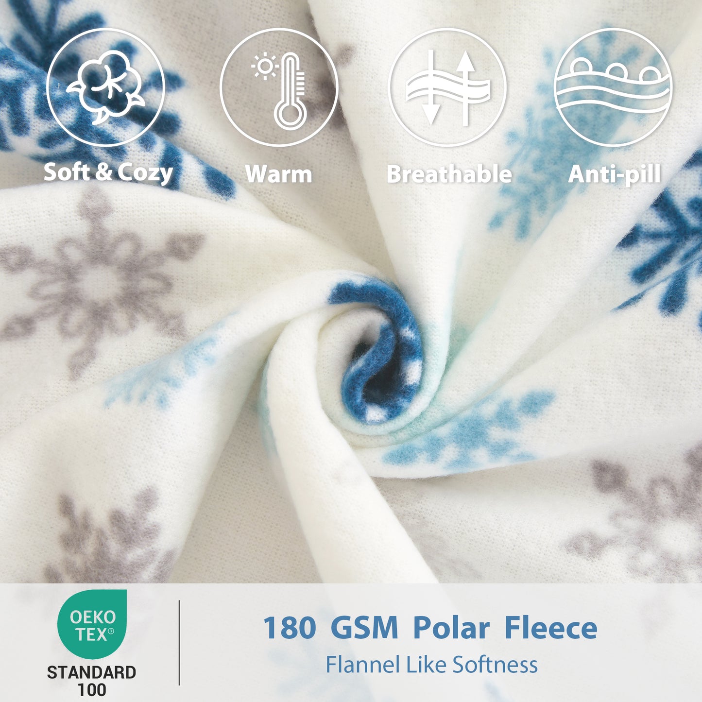 Wholesale 4pc Snowflake Double-faced Fleece Bedding Set