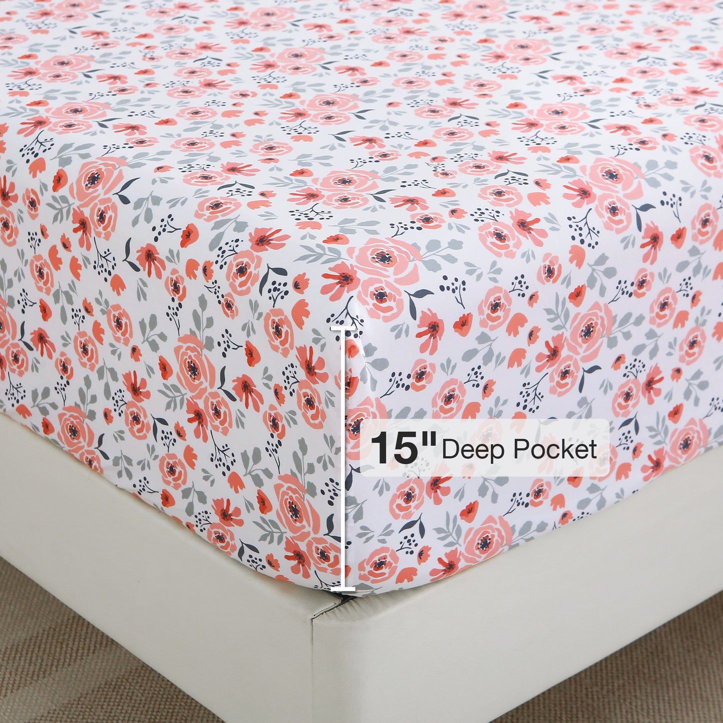 Dreamy Rose Print 4-PC Bedding Set