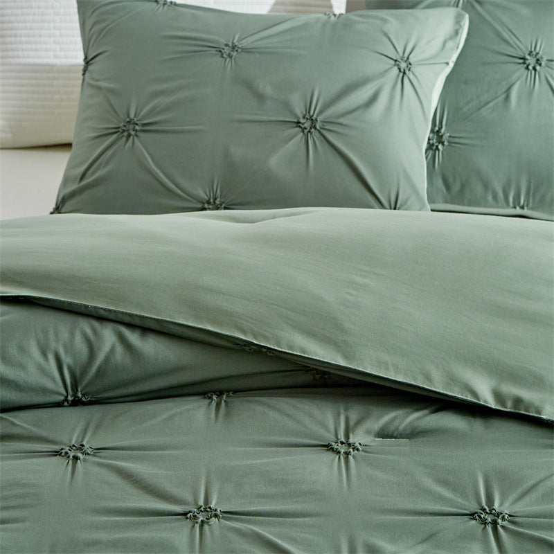 Wholesale Pinch Flower Green Comforter Sets