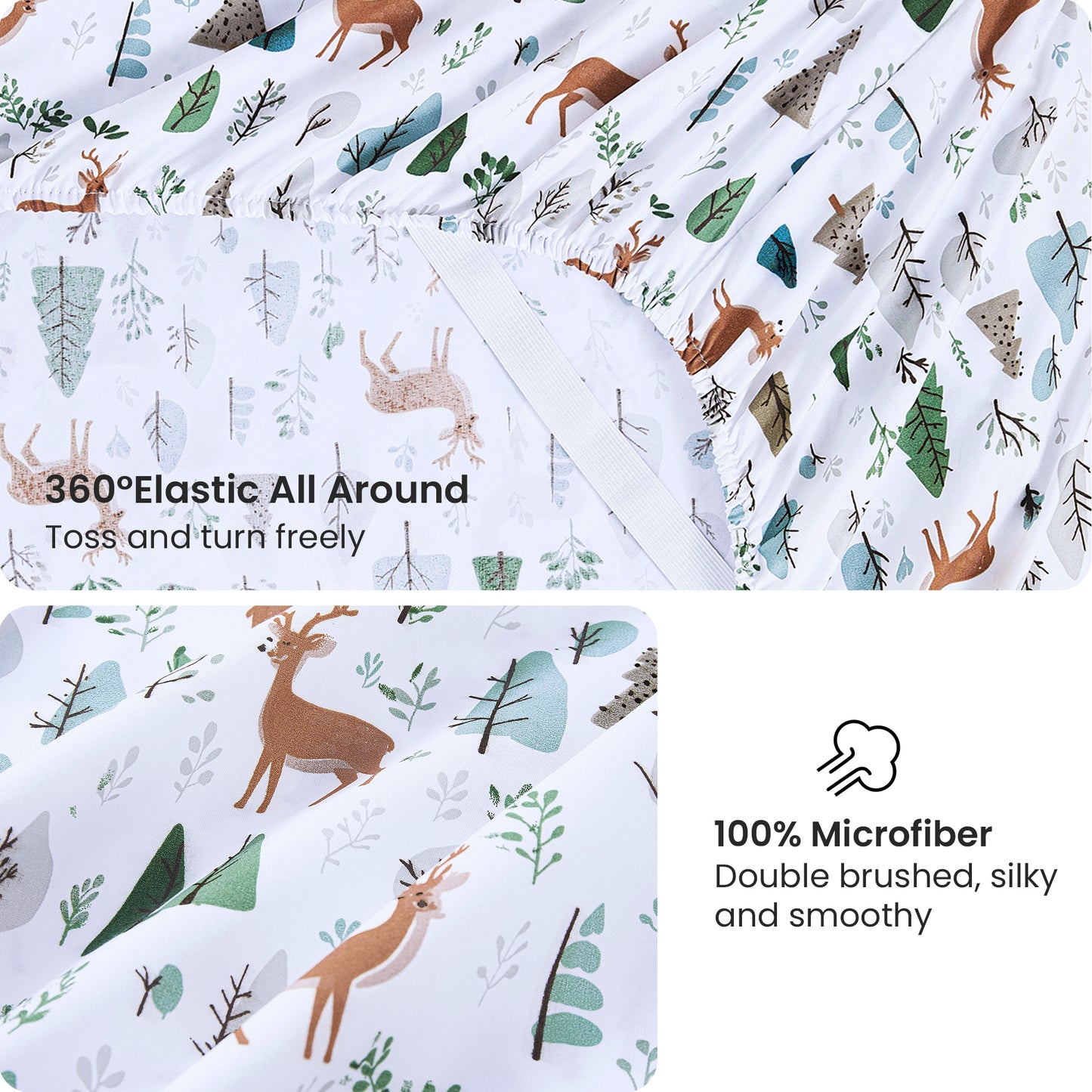 Christmas Moose Design 4-PC Bedding Set