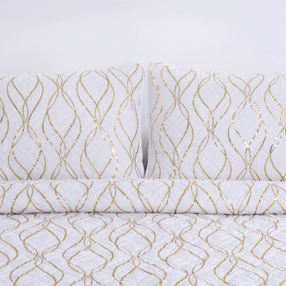 Wholesale White Gold Stamped Quilted Set