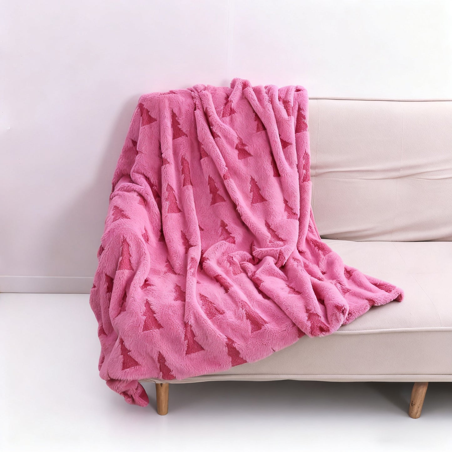 Christmas Tree Faux Fur Throw