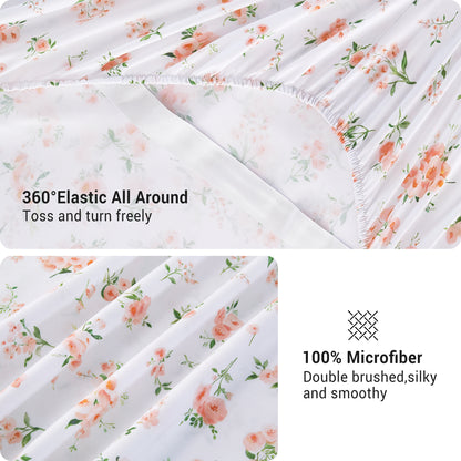 Classic Floral Print 4-PC Bedding Set