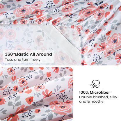 Dreamy Rose Print 4-PC Bedding Set