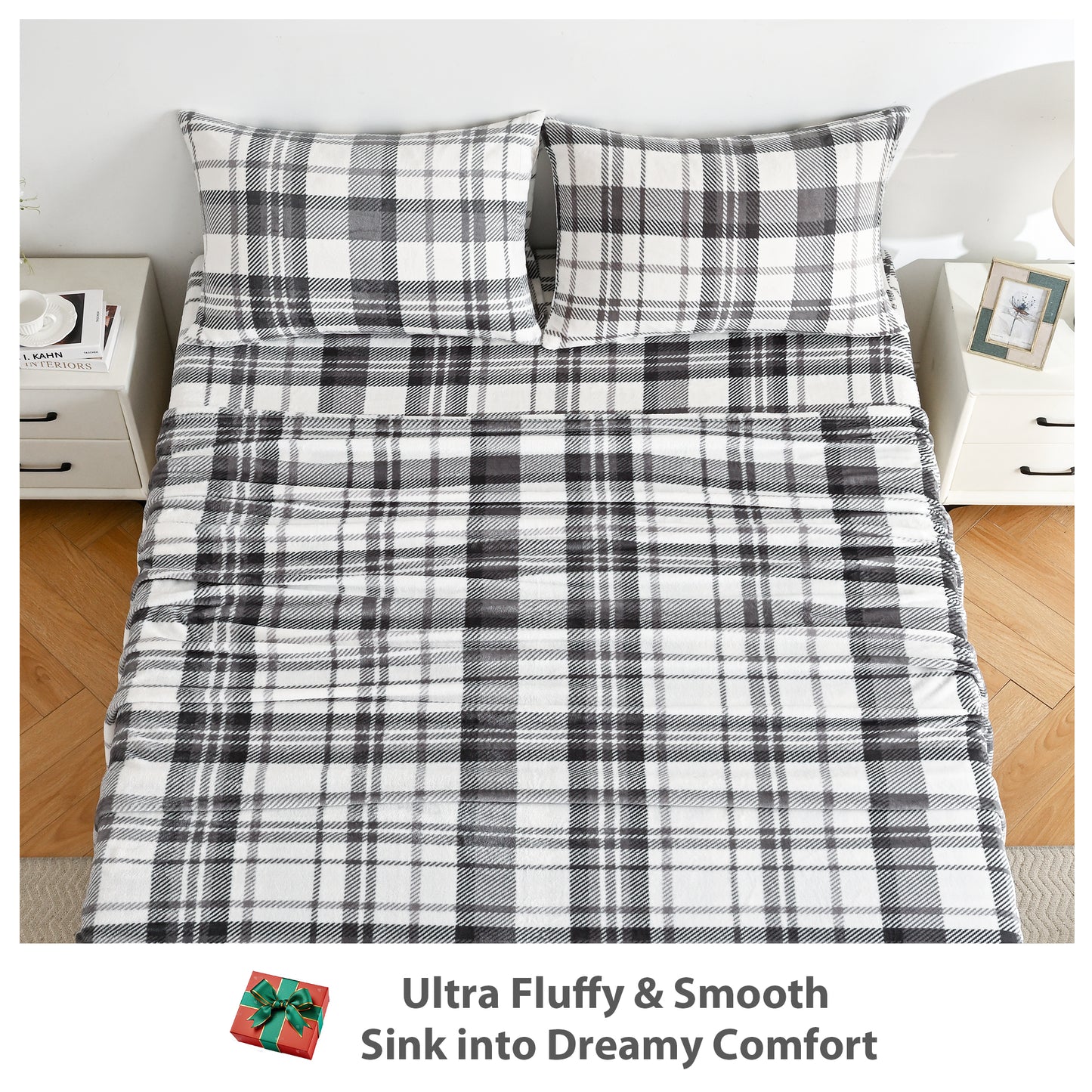 Wholesale  Flannel Plaid Striped 4 PC Bed Sheet