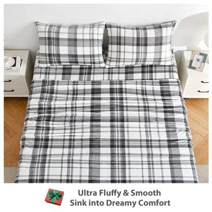 Wholesale  Flannel Plaid Striped 4 PC Bed Sheet