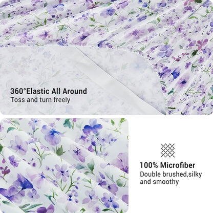 Purple Flower 4-PC Bedding Set