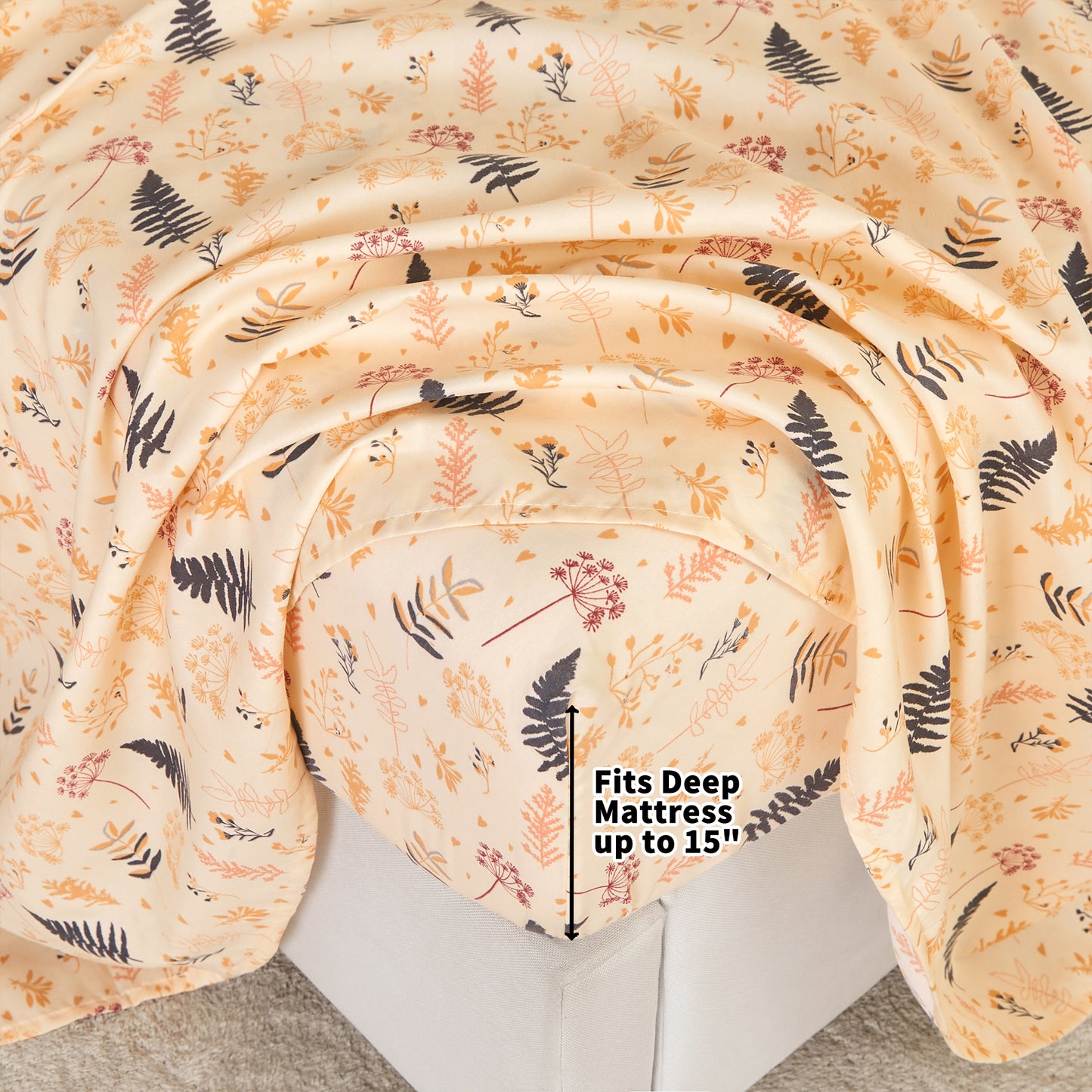 Wholesale Yellow 4Pc Bed Sheets Set