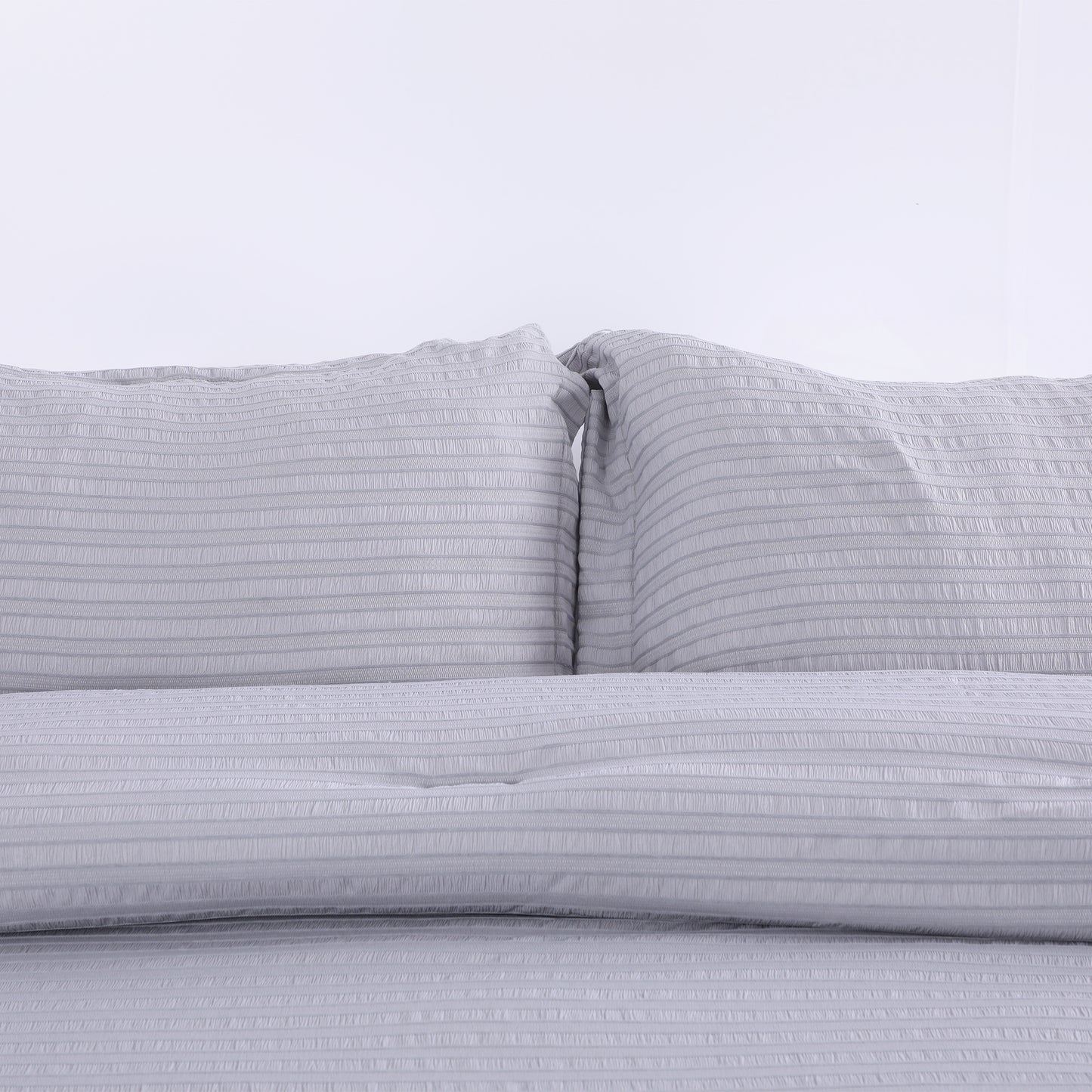 Soft Grey Bubble Gauze Comforter Set