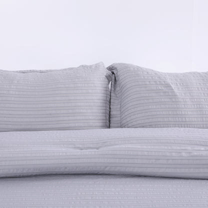 Soft Grey Bubble Gauze Comforter Set