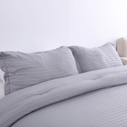 Soft Grey Bubble Gauze Comforter Set