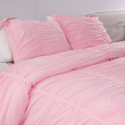 Pink Bow Three Piece Comforter Set