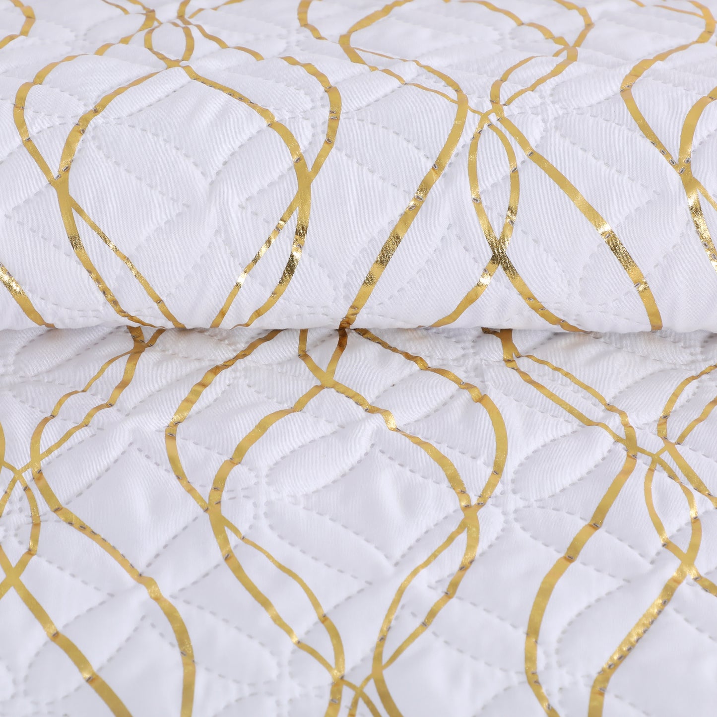 Wholesale White Gold Stamped Quilted Set