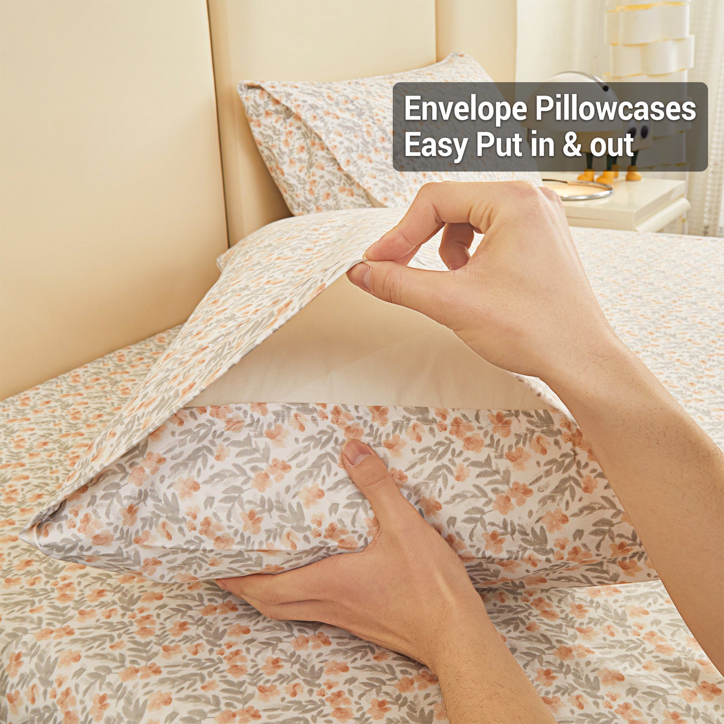 Chrysanthemum Print 4-PC Bedding Set