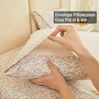 Chrysanthemum Print 4-PC Bedding Set