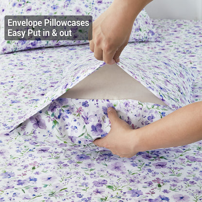 Purple Flower 4-PC Bedding Set
