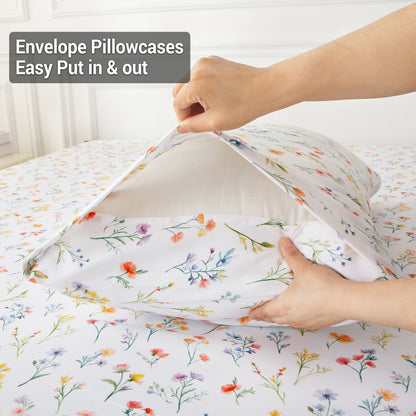 Green Leaf Brushed Bedding Set